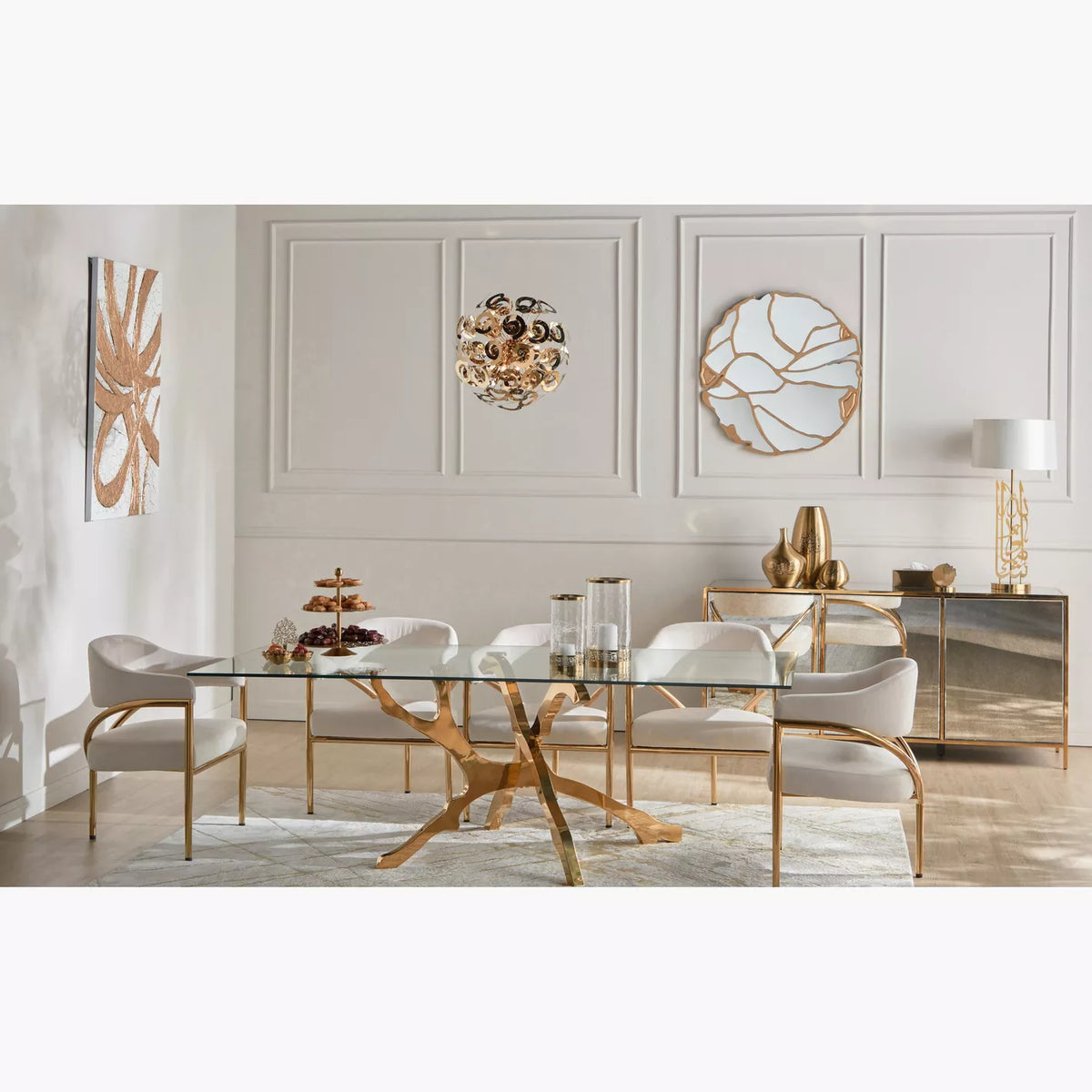 Light Luxury Leather Dining Chair with Stainless Steel Frame