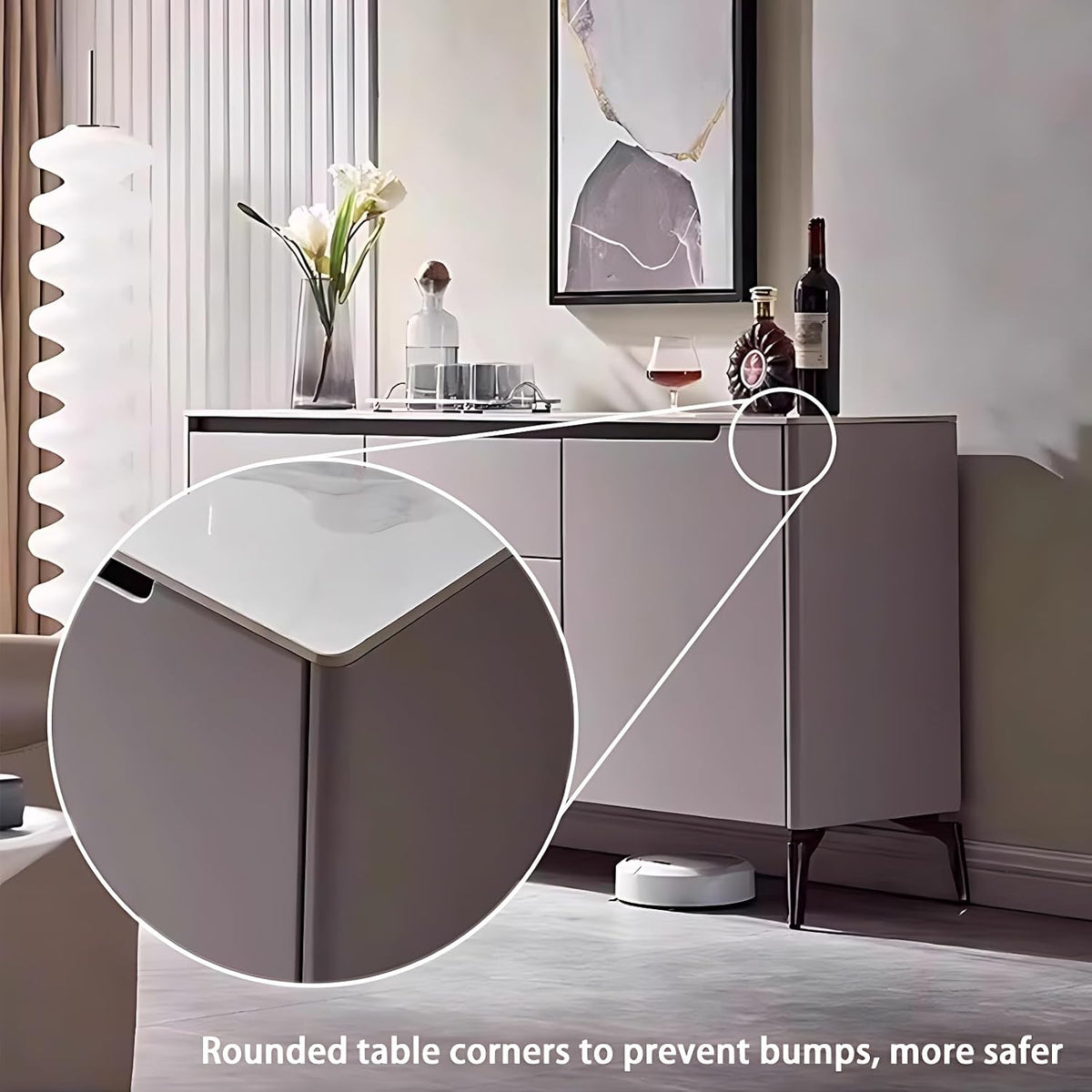 Modern Minimalist Sideboard with Sleek Handle-Free Drawers – Elegant Storage Cabinet/Side Board/Side Cabinet with Metal Legs