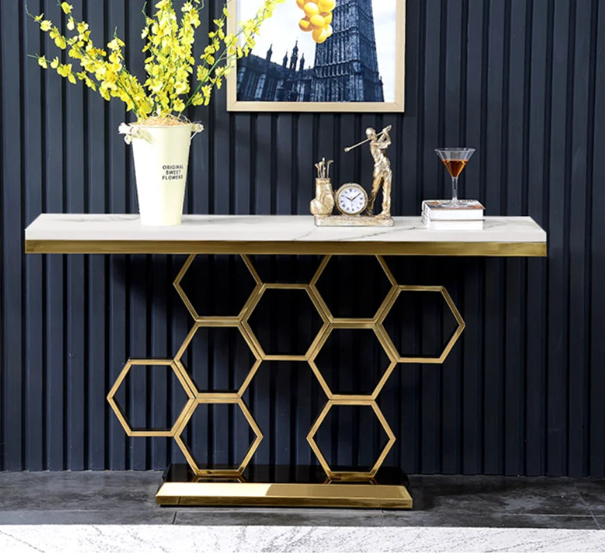 Nordic Marble Gold Console Table