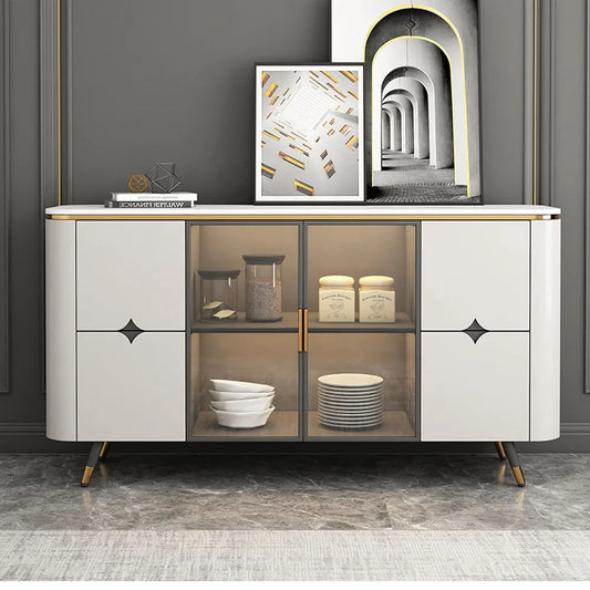 Italian light luxury rock sideboard cabinet Modern porch cabinet Smart living room storage cabinet with li – alternate view 2