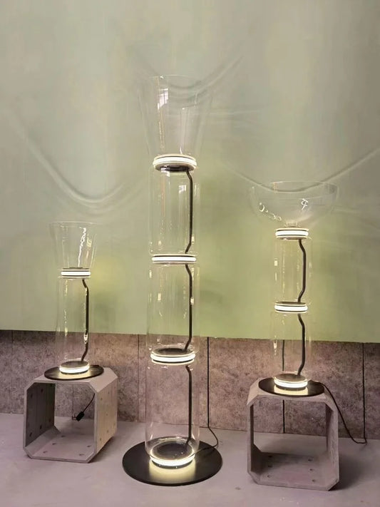 Nordic Home Decoration Vertical Cylindrical Glass Floor Lamp Modern Living Room Bedroom Floor Lamp – alternate view 2