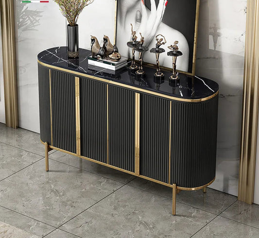 Gold Stainless Steel Leg Living Room Cabinet Luxury Design Marble Top Sideboard Console Table Furniture – alternate view 2
