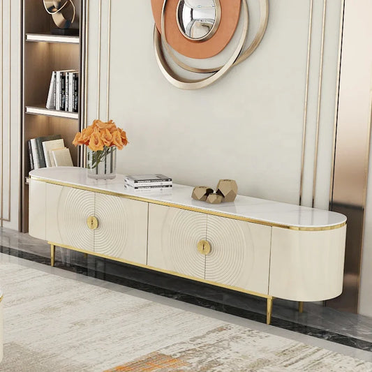 Nova White Sintered Stone TV Unit – alternate view 2