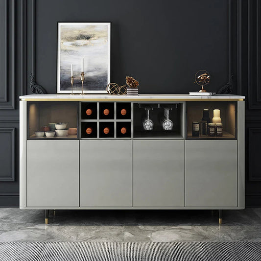 Modern Side Cabinet – Sleek Storage with Glass Racks, Wine Slots & Elegant Display for Stylish Homes – alternate view 2