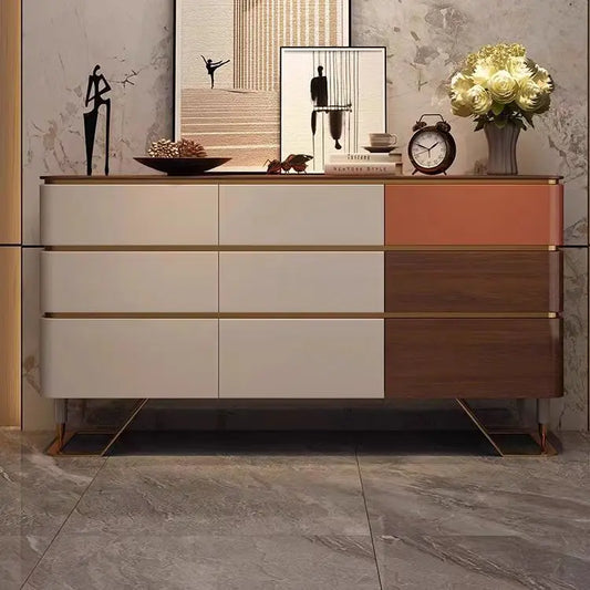Modern Multi-Tone Sideboard with Gold Accents – Stylish Storage Cabinet /Side Board/Side Cabinet in Cream – alternate view 2