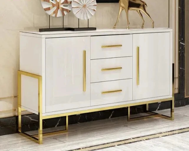 ZQMeal side cabinet featuring a sleek painted finish, ideal for living rooms or dining areas. This multifunctional cabinet se