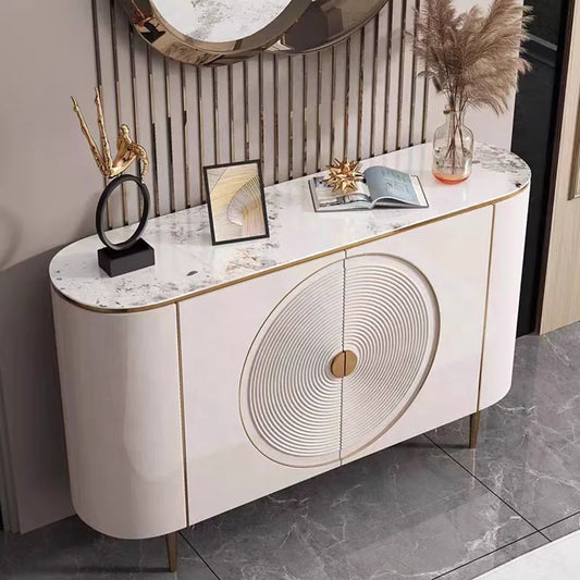 Modern Luxury Double Door Sideboard Cabinet Design Art Simple Painted Bedroom Decorative Locker Made of Wo – alternate view 2