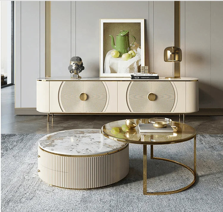 Nova White Sintered Stone TV Unit