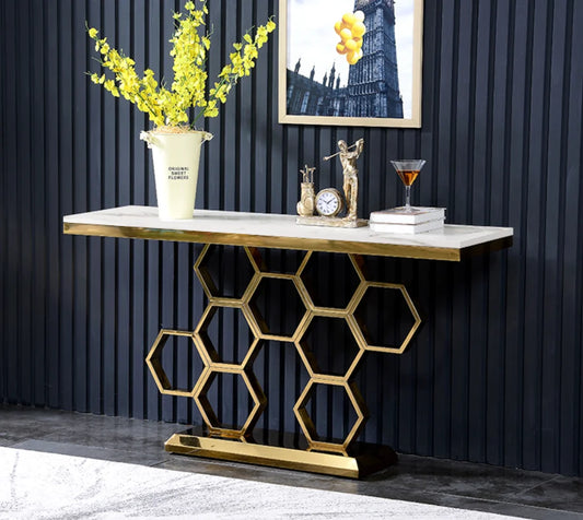 Nordic Marble Gold Console Table – alternate view 2