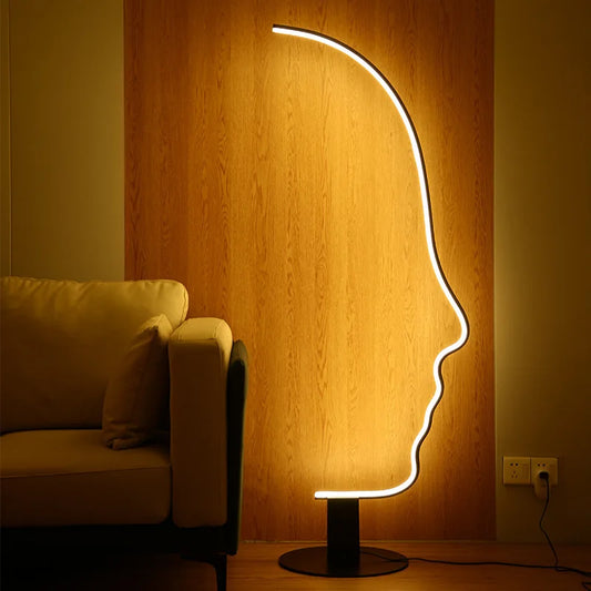Design Minimalist Face Art Nordic Living Room Floor Lamp – alternate view 2