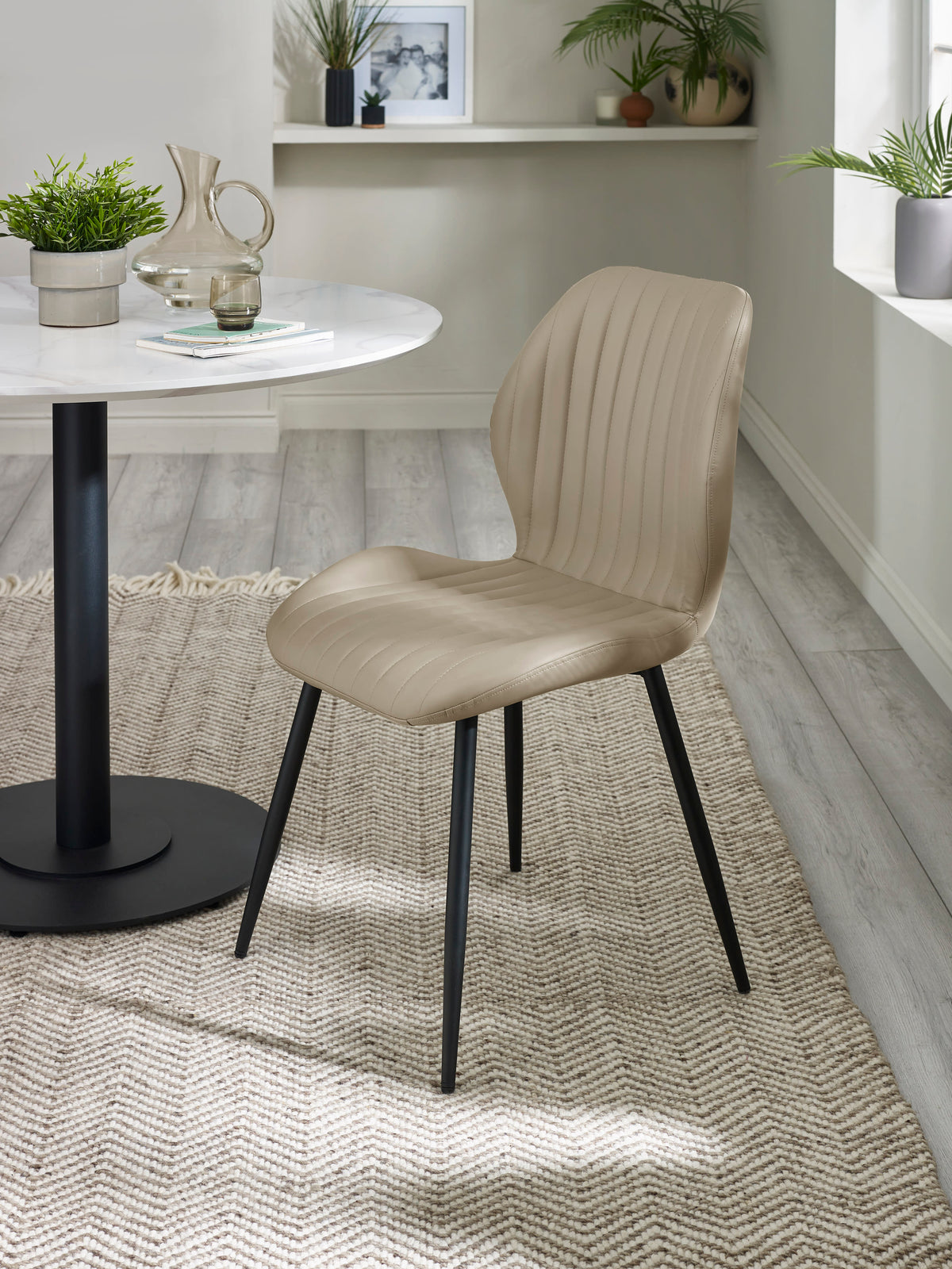 Morris Taupe Faux Leather Dining Chair (Set of 4) – main view