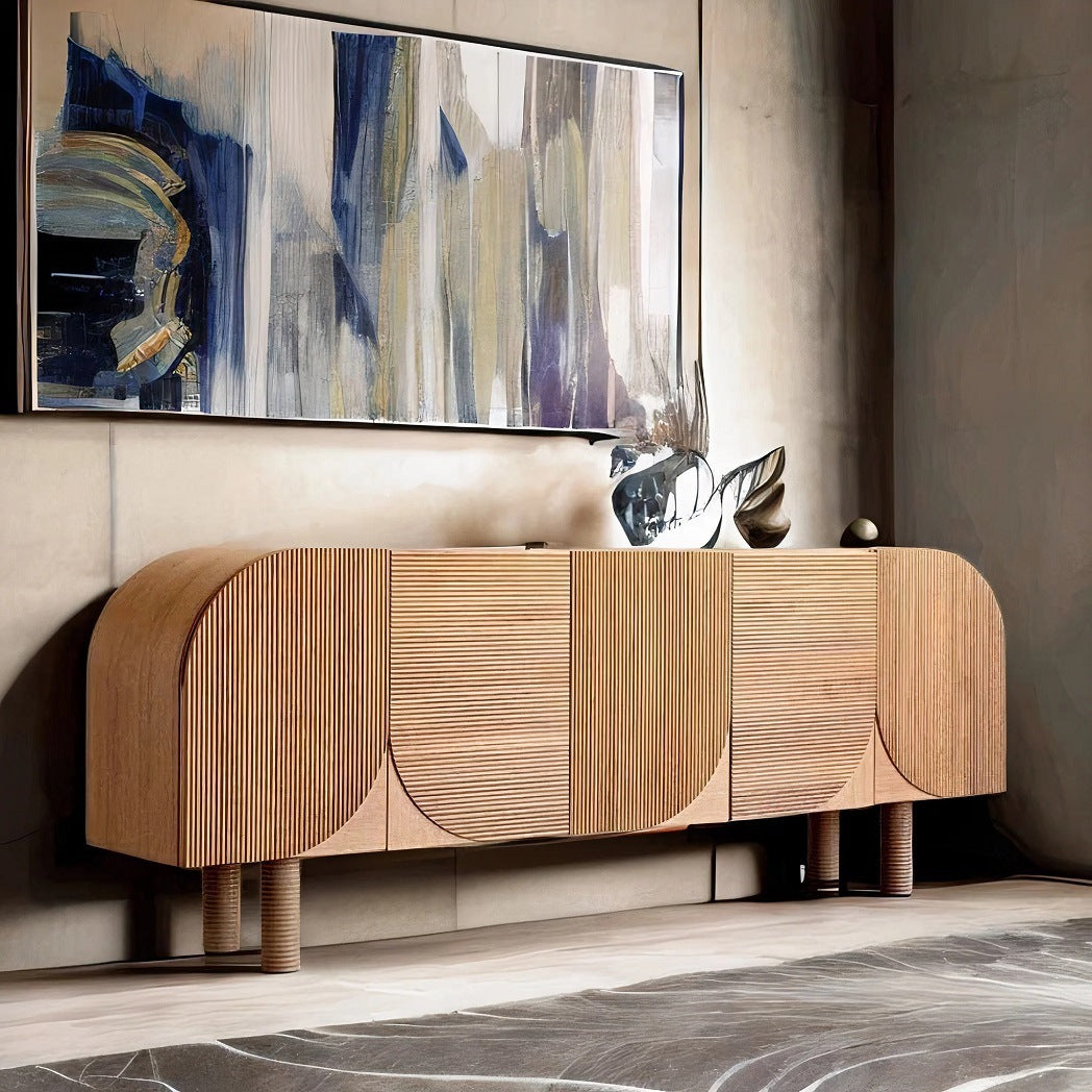 Italian Wabi Sabi Solid Scandinavian Sideboard Cabinet