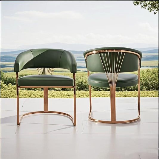 Stainless Steel Upholstered Dining Chair – alternate view 2