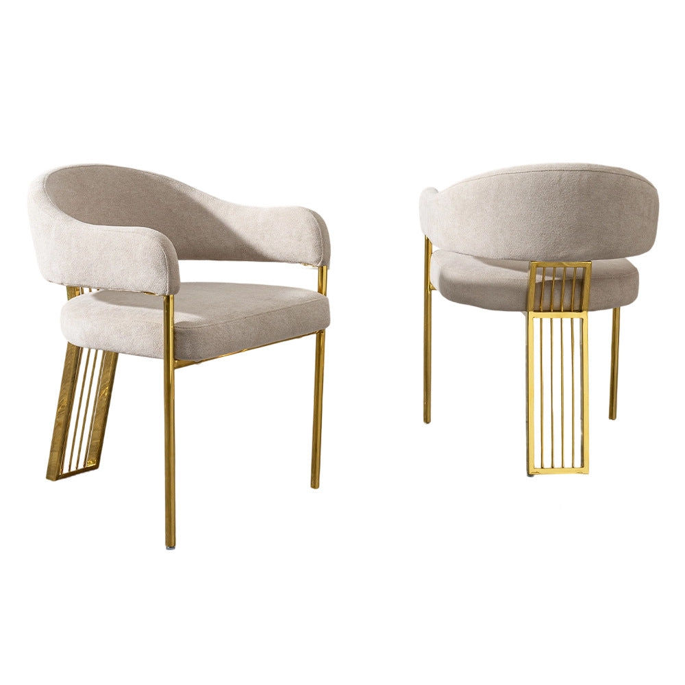 Light Luxury Fabric Armchair with Stainless Steel Frame