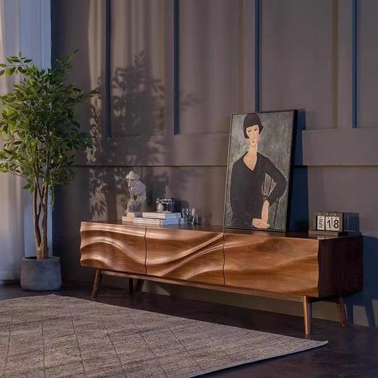 Nordic Wave Solid Designer Wabi TV Unit – alternate view 2