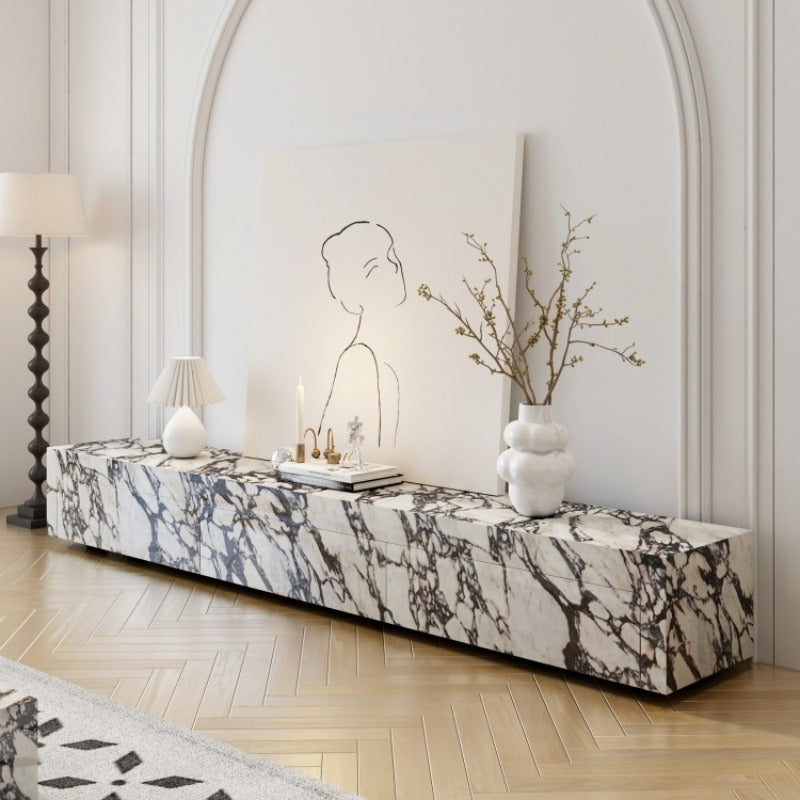 French Marble Rock Plate For TV Unit