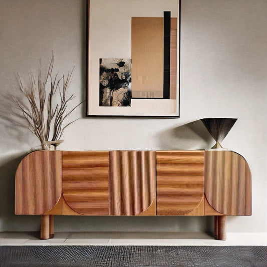 Italian Wabi Sabi Solid Scandinavian Sideboard Cabinet – alternate view 2