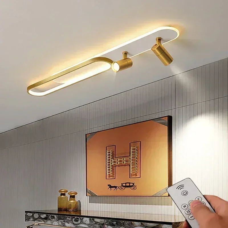 Modern LED Ceiling Light with Adjustable Spotlights