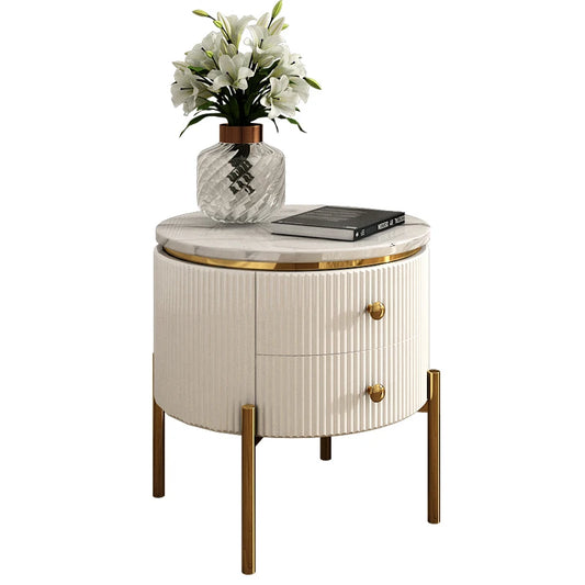 ZQ Round Marble Corner Table - Sofa Side Cabinet, and Small Coffee Table for Living Room – alternate view 2