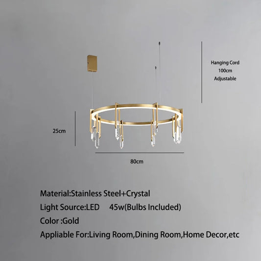 Luxury Copper Crystal Linear Pendant Light for Dining Table & Bar – alternate view 2