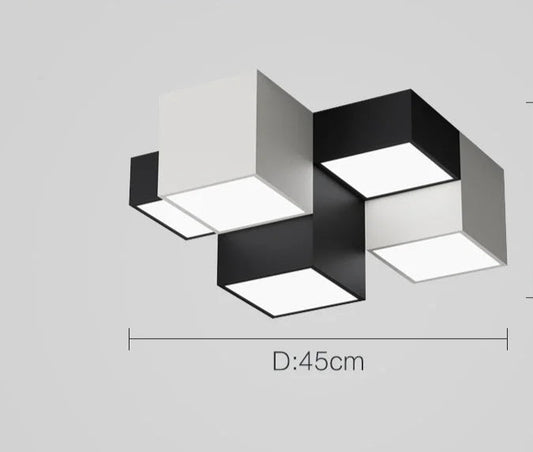 Modern Black and White Geometric Ceiling Light – alternate view 2
