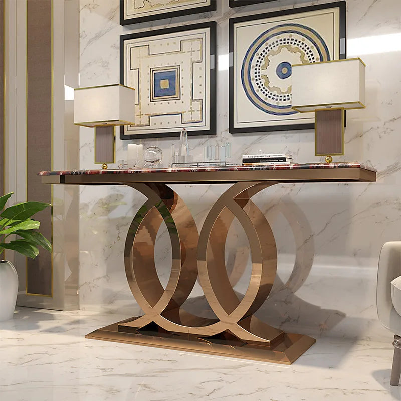 Modern Luxury Stainless Steel Console Table – Custom Made Entryway Furniture