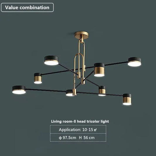 Modern Spider Arm Black Pendant Chandelier – alternate view 2