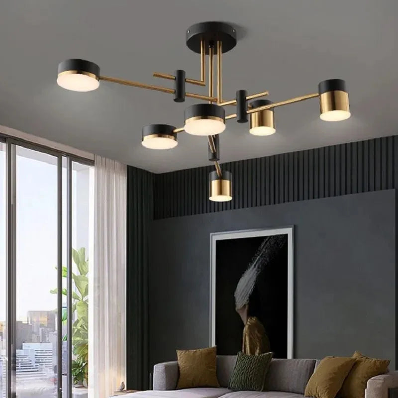 Modern Spider Arm Black Pendant Chandelier