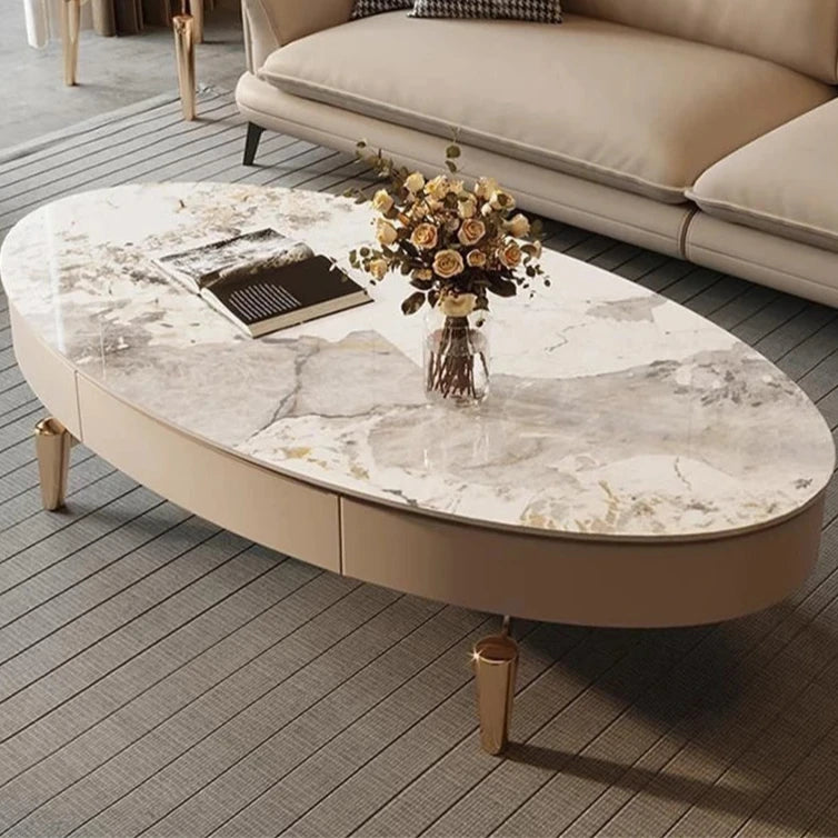 Custom Made High-end light luxury coffee table and tea table set, designed for a living room . Ideal for small spaces, this e