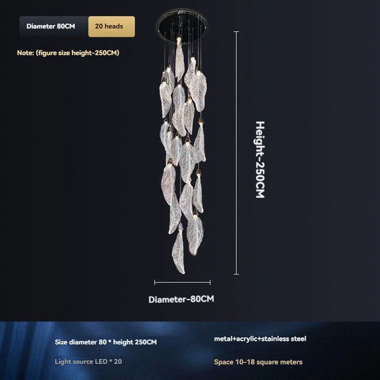 Modern Leaf Design LED Chandelier – alternate view 2