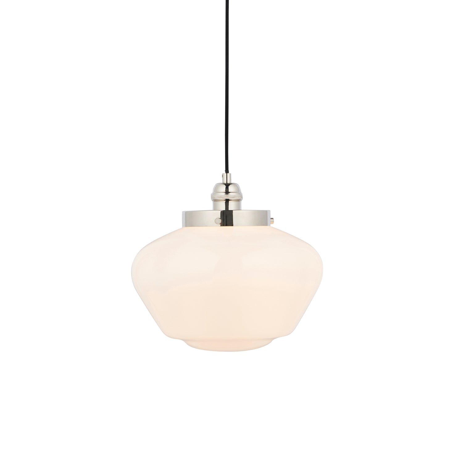 Camberley 1 Pendant Light - Bright Nickel Opal Glass from SSS Home Needs - Pendant lighting Ireland