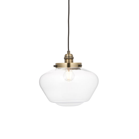 Camberley 1 Pendant Light - Antique Brass Clear from SSS Home Needs - Pendant lighting Ireland