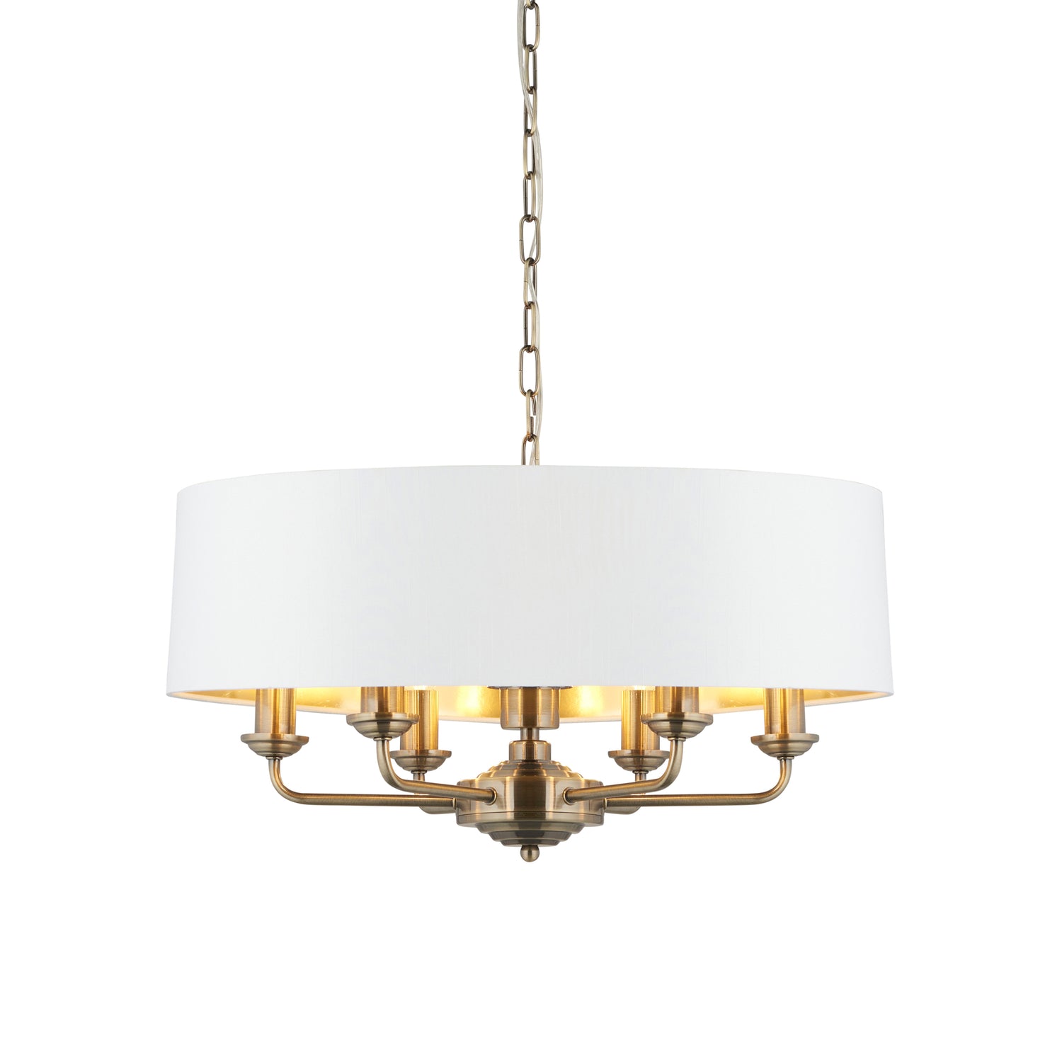 Highclere 6 Pendant Light - Antique Brass Short from SSS Home Needs - Pendant lighting Ireland