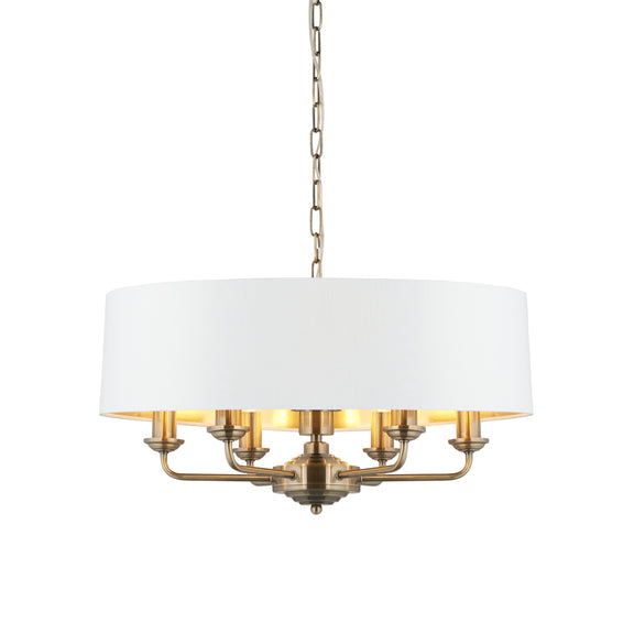 Highclere 6 Pendant Light - Antique Brass Short from SSS Home Needs - Pendant lighting Ireland