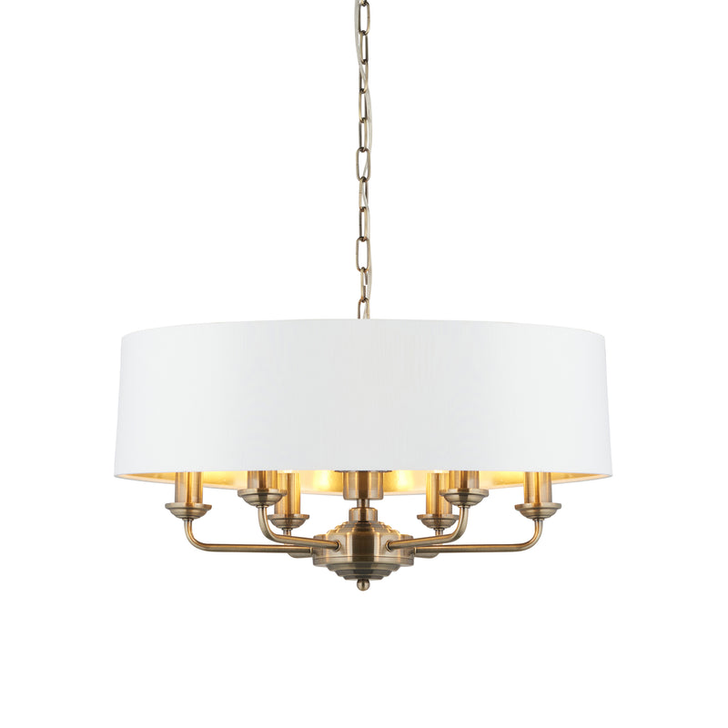 Highclere 6 Pendant Light - Antique Brass Short from SSS Home Needs - Pendant lighting Ireland