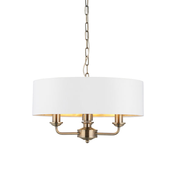 Highclere 3 Pendant Light - Antique Brass Long from SSS Home Needs - Pendant lighting Ireland