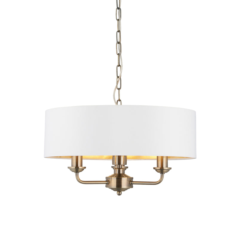 Highclere 3 Pendant Light - Antique Brass Long from SSS Home Needs - Pendant lighting Ireland