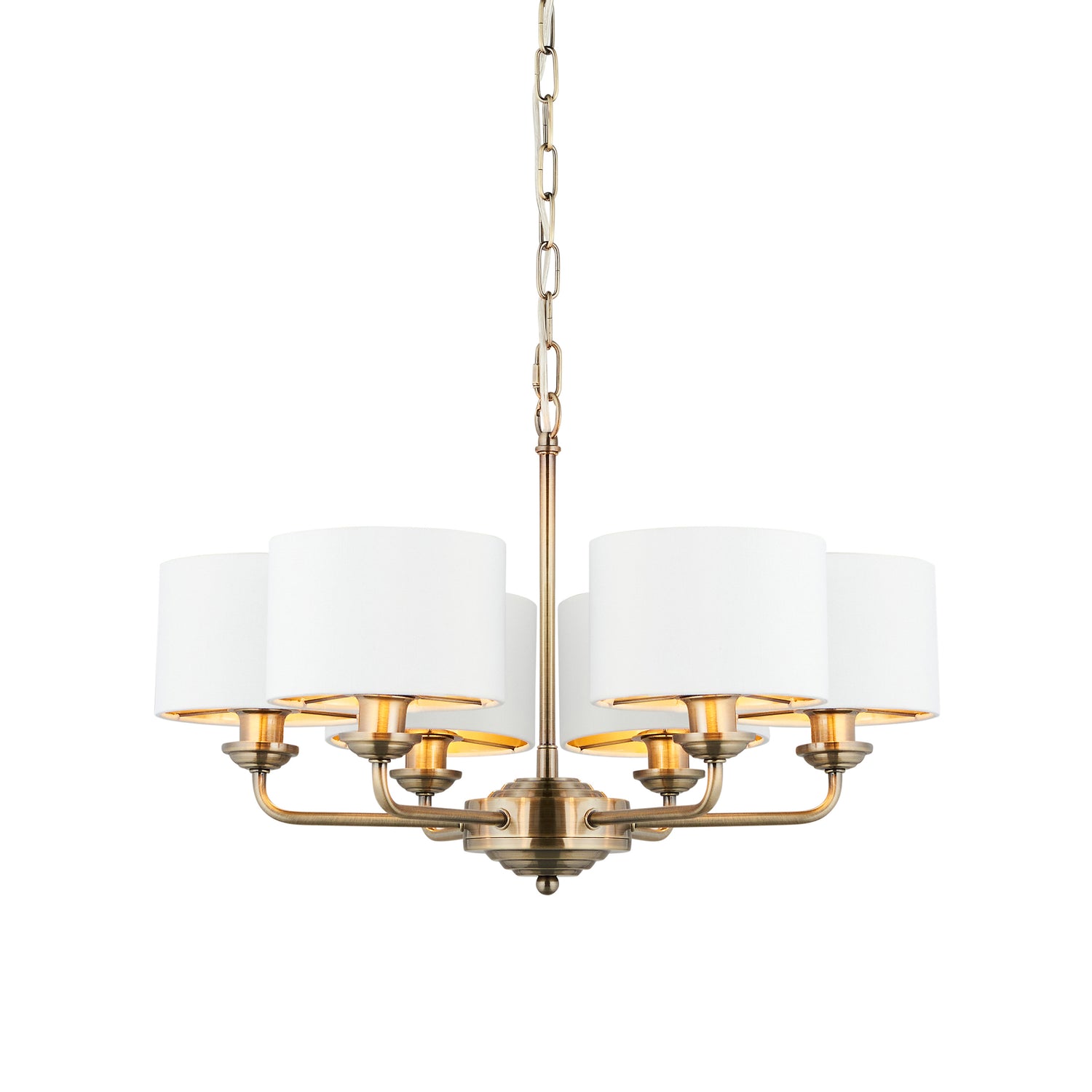 Highclere 6 Pendant Light - Antique Brass Long from SSS Home Needs - Pendant lighting Ireland