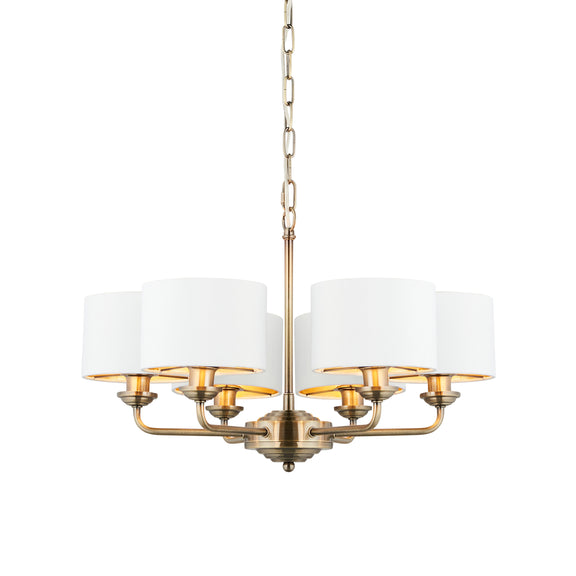 Highclere 6 Pendant Light - Antique Brass Long from SSS Home Needs - Pendant lighting Ireland