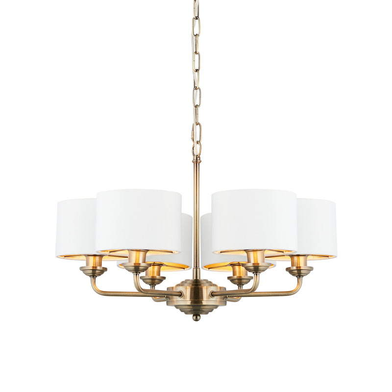 Highclere 6 Pendant Light - Antique Brass Long from SSS Home Needs - Pendant lighting Ireland