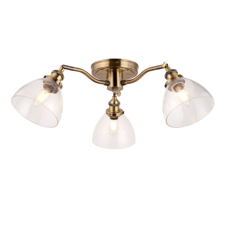Hansen 3 Ceiling Light - Antique Brass from SSS Home Needs - Ceiling lighting Ireland