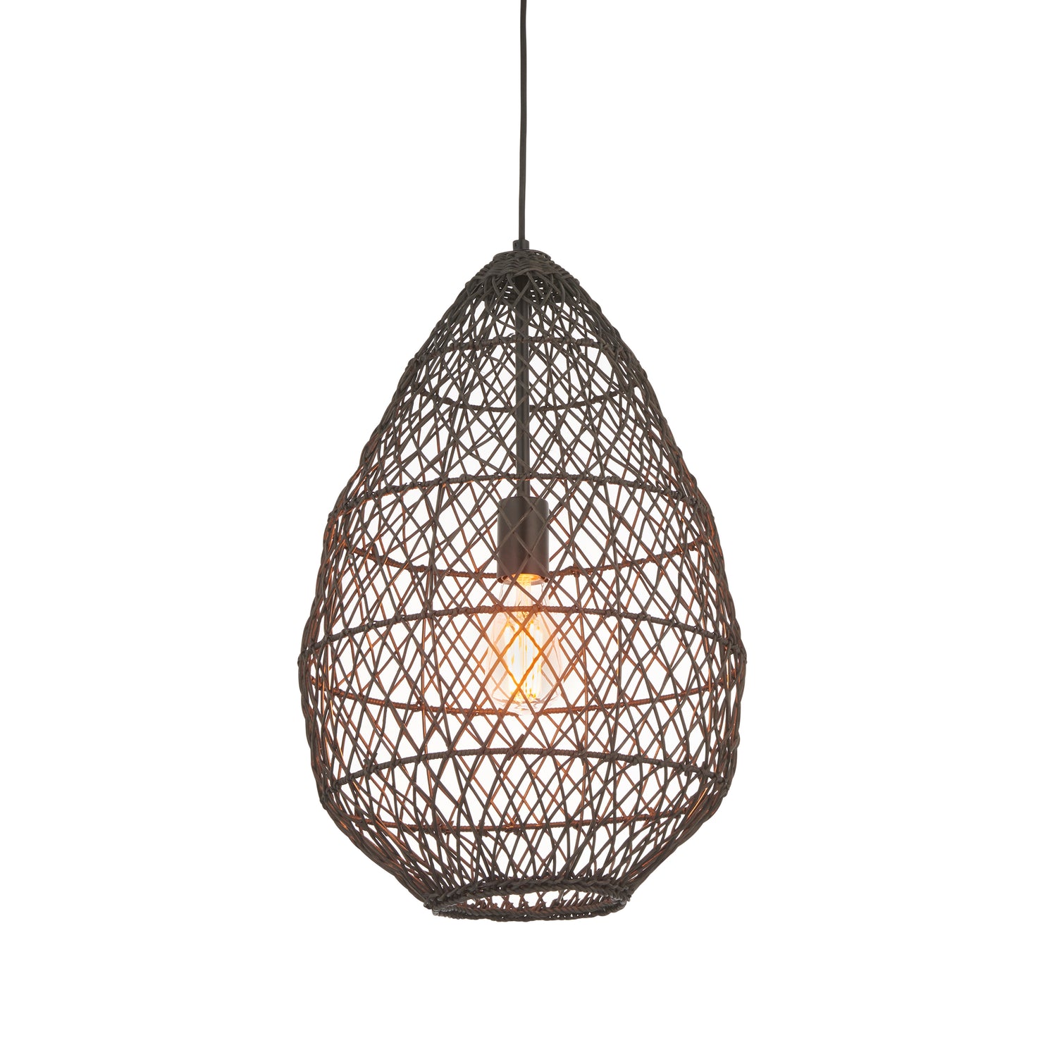 Pimva 1 Pendant Light - Black Rattan from SSS Home Needs - Pendant lighting Ireland
