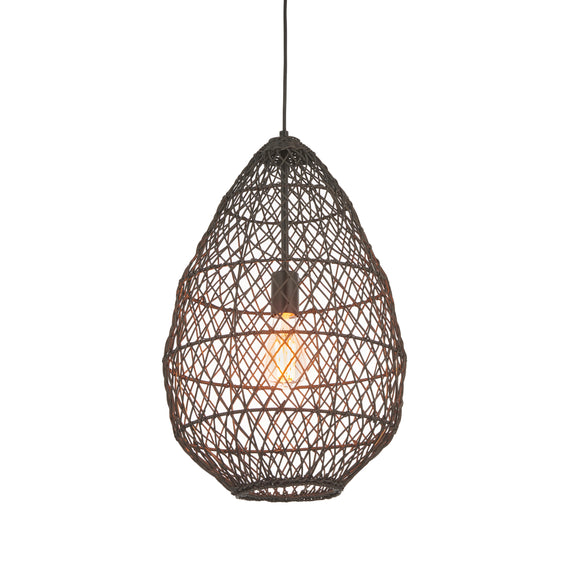 Pimva 1 Pendant Light - Black Rattan from SSS Home Needs - Pendant lighting Ireland