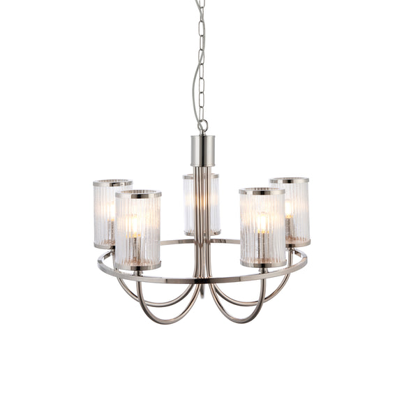 Henbury 5 Pendant Light - Bright Nickel from SSS Home Needs - Pendant lighting Ireland