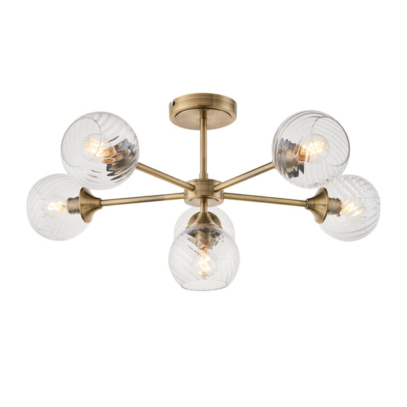 Allegra 6 Ceiling Light - Antique Brass from SSS Home Needs - Ceiling lighting Ireland