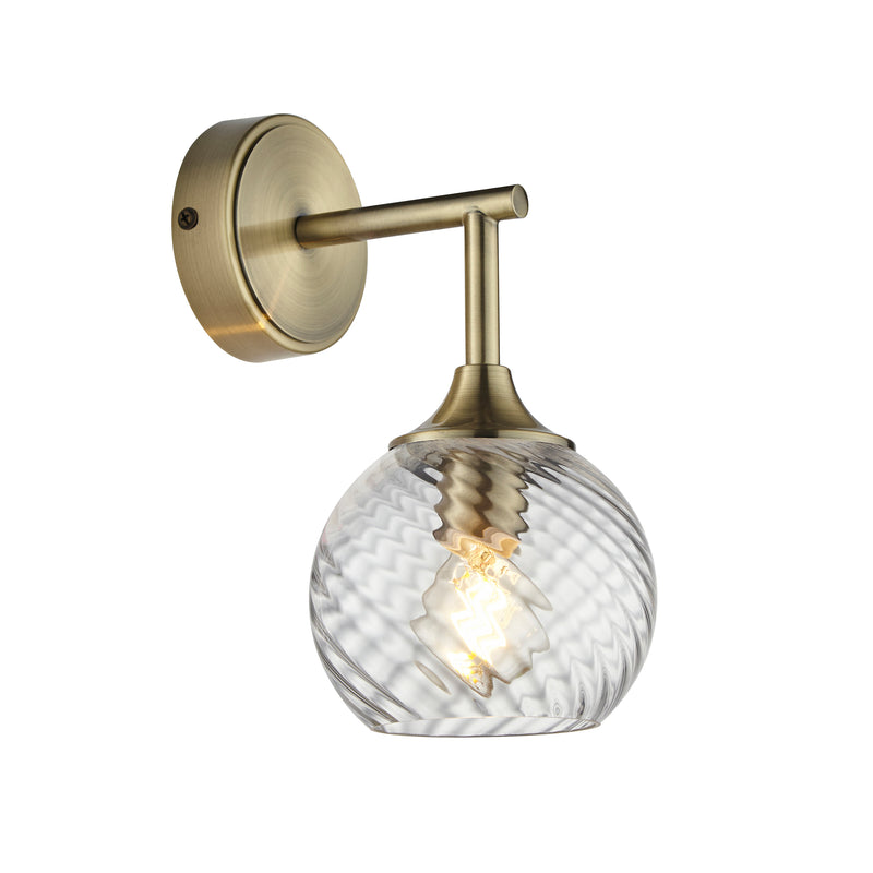Allegra 1 Wall Light Antique Brass from SSS Home Needs - Wall lighting Ireland