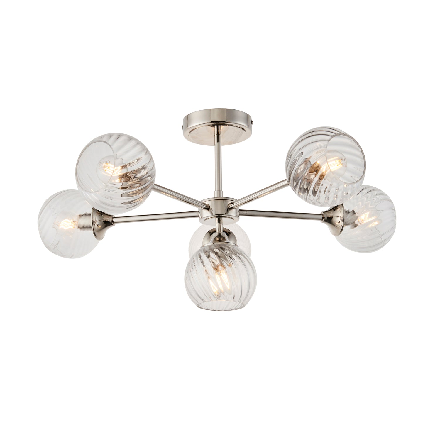Allegra 6 Ceiling Light - Bright Nickel from SSS Home Needs - Ceiling lighting Ireland