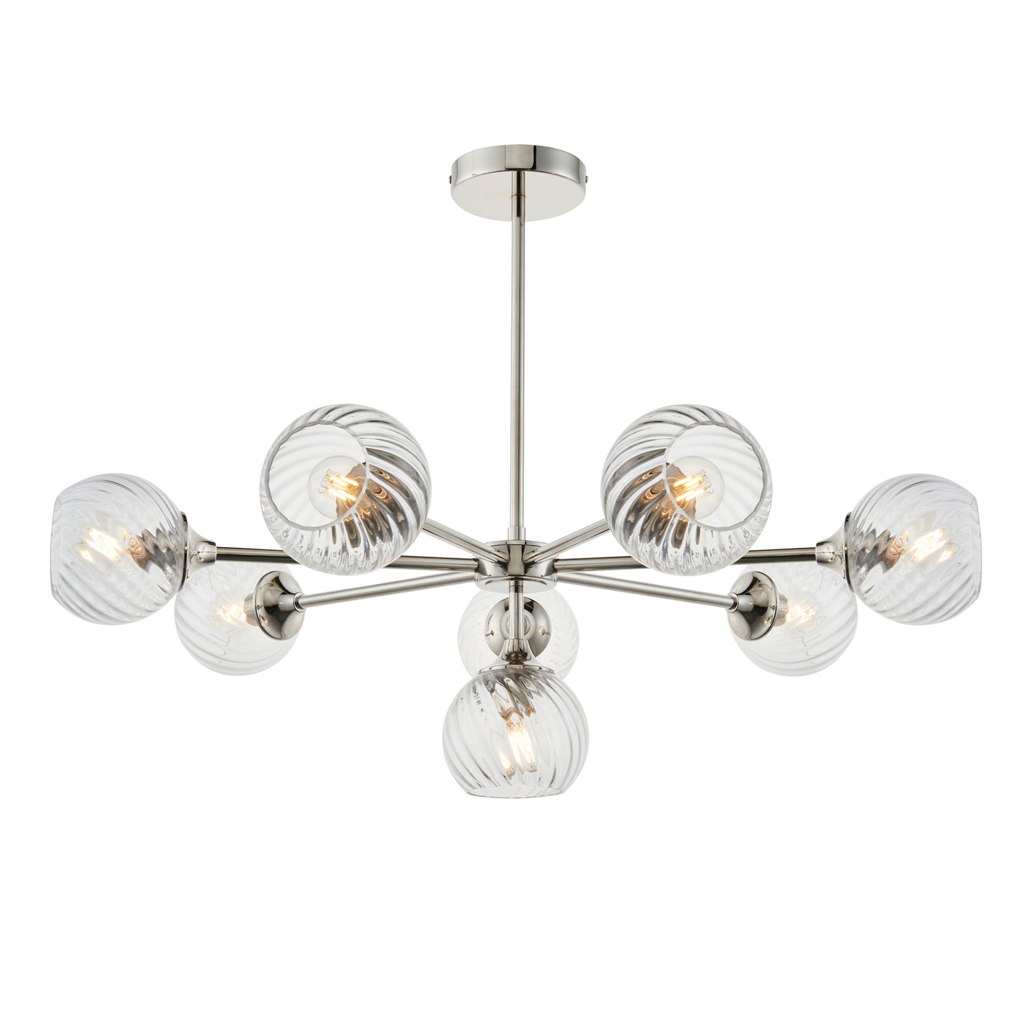 Allegra 8 Pendant Light - Bright Nickel from SSS Home Needs - Pendant lighting Ireland