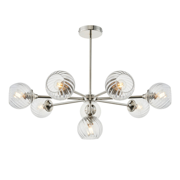 Allegra 8 Pendant Light - Bright Nickel from SSS Home Needs - Pendant lighting Ireland