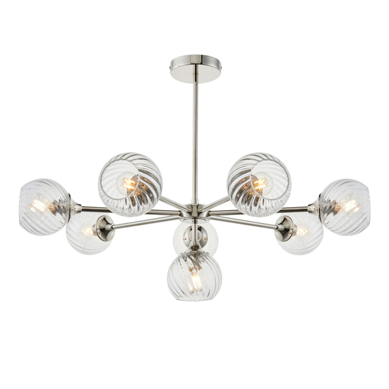 Allegra 8 Pendant Light - Bright Nickel from SSS Home Needs - Pendant lighting Ireland